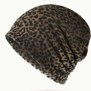 Beautiful Leopard Print Beanie. Double Layered, Warm Yet Lightweight.